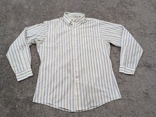 Vintage ARROW Brigade Button Up Shirt Mens 16.5-34/35 Striped Made in USA Stain