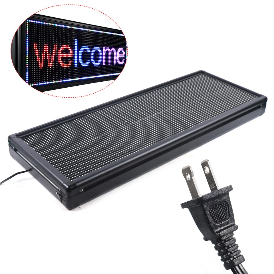 LED Sign 40" X 15" Scrolling Message Display Board 3 Color Programmable