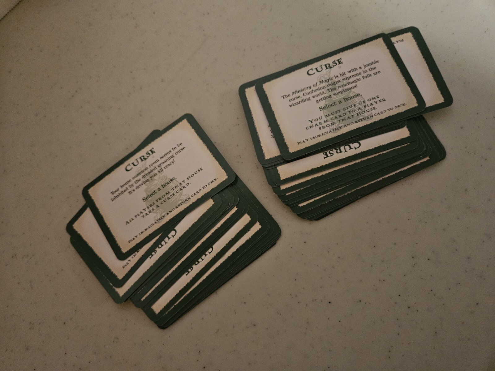 Harry Potter & The Sorcerers Stone Trivia Game Replacement Curse Cards 50 pcs