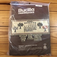 Vtg Bucilla Needlepoint Kit Seasons Perpetual Calendar NOS Sealed 4224 11x27