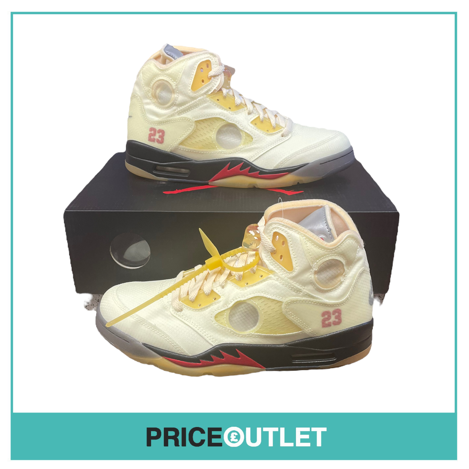 OFF WHITE X NIKE Nike Air Jordan 5 X BIANCO SPORCO ""Vela"" UK 8 5