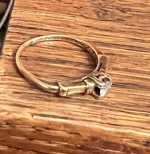 Vintage 14-18K Yellow Gold Diamond Ring Size 7 - Picture 6 of 8