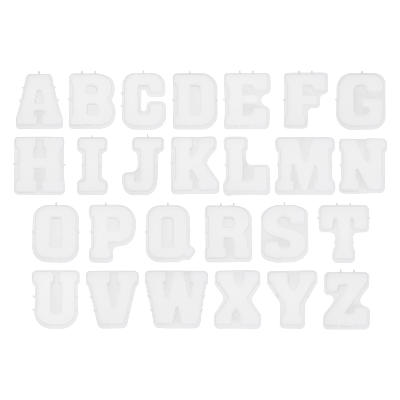 26pcs Large 7-Inch Letter Resin Molds with Smooth Silicone Interior