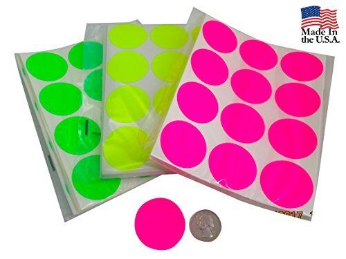 Codierung Etiketten helle Farbe fluoreszierend 1,5 Zoll runder Kreis 1.500 - Bild 1 von 1