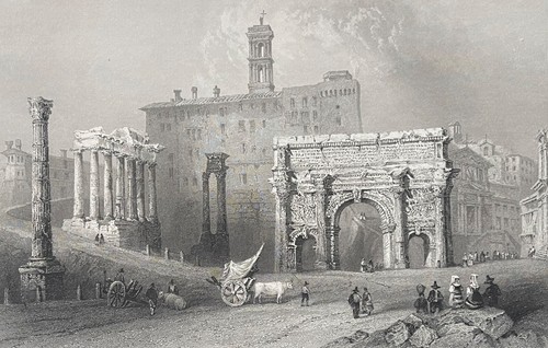 Rom Bogen Des Septimius Severus Italien Gravur 1842 Von Willmore - Bild 8 von 8