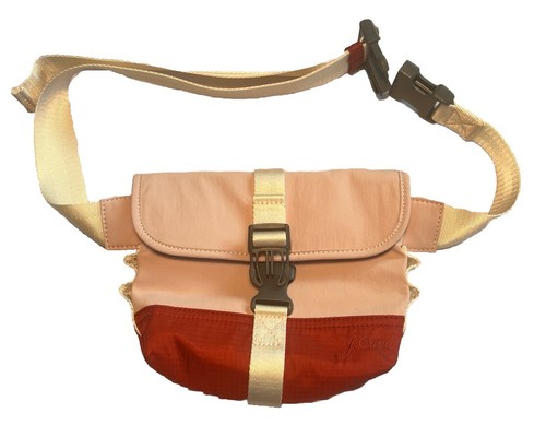 J.Crew NWT Montauk Belt Bag Sling Fanny Pack in recycled nylon Mauve Ivory - Picture 3 of 16