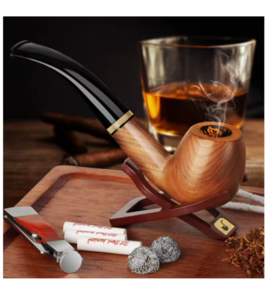 scotte tobacco smoking pipe Scotte Tobacco Pipe Set Handmade Sandalwood Wooden Smoking Pipe with  Accessories