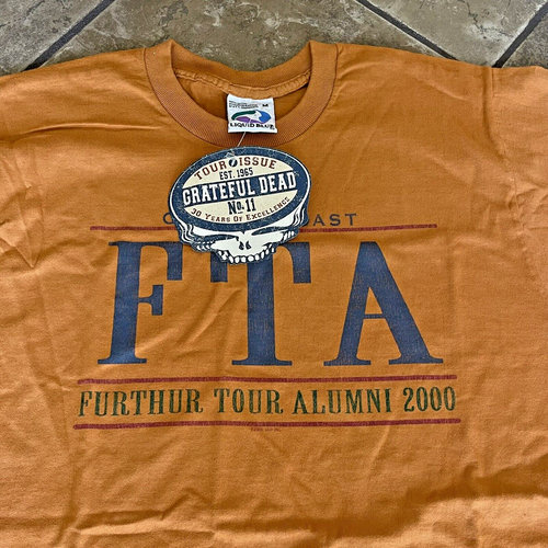 Grateful Dead 2000 Further Tour Alumni Official TShirt Orange Liquid Blue Sz M - Picture 2 of 12