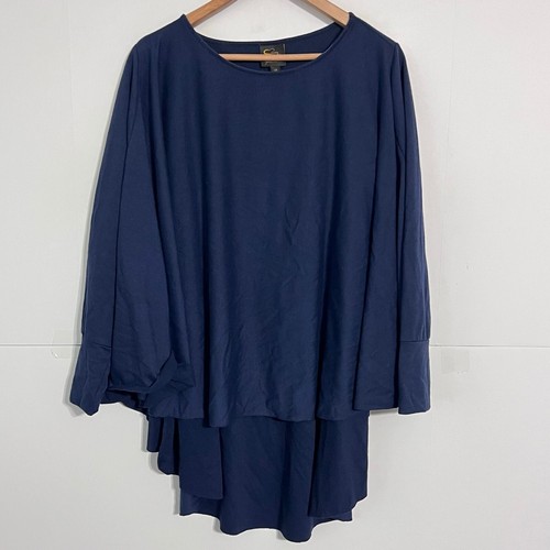 Serena Williams Womens Oversized Blouse Top Size L Blue Signature Statement