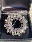 Pin For Women 14K White Gold Plated Lab Created Diamond 4Ct Round Circle Brooch