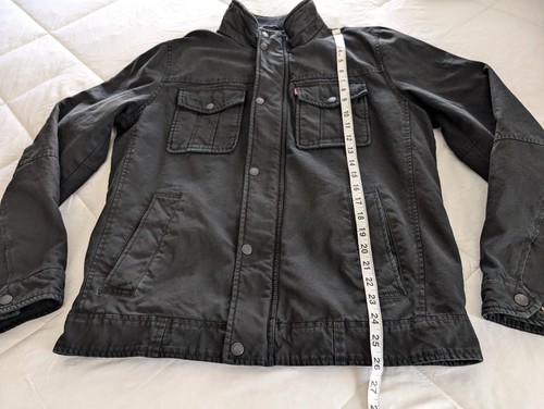 Chaqueta LEVIS Para Hombre S Negra Denim Camionero Cuello Simulado Bolsillos a Presión Informal Motociclista - Imagen 14 de 14