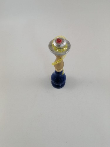 Handmade wooden hookah with blue and gold accents 5.5 INCH long - Picture 4 of 8
