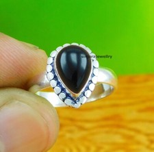 Black Onyx gemstone 925 sterling silver handmade Gift Ring US size 5 to 10