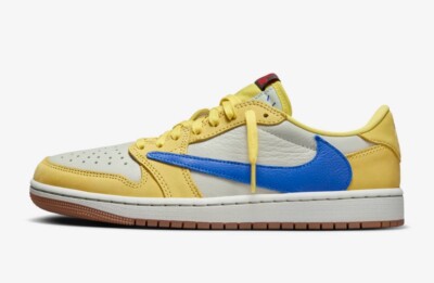 Nike Jordan 1 Retro Low OG x Travis Scott Canary DZ4137-700 Women's Size 8.5W