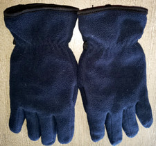 mens DARK BLUE FLEECE WINTER GLOVES lined one size fits most GRIPPER PALMS NICE
