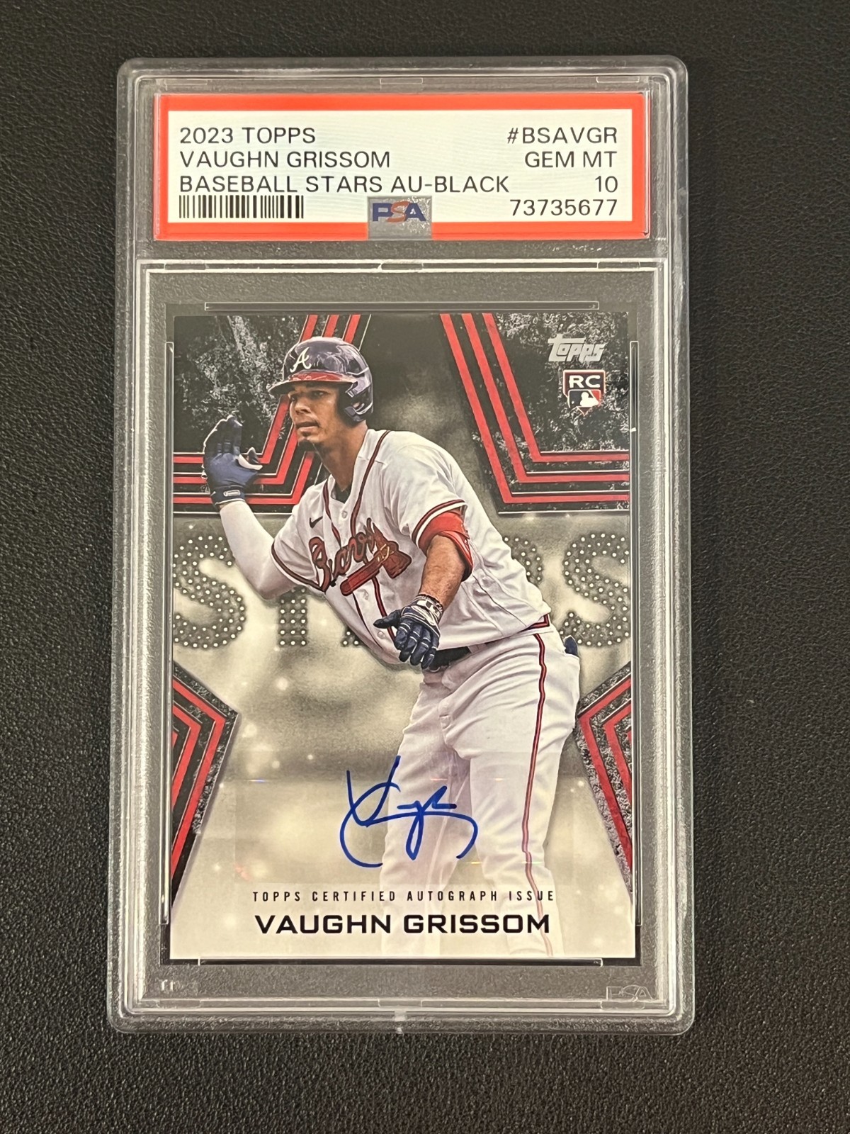 Vaughn Grissom 2023 Topps Rookie Auto Baseball Stars Black /199 PSA 10 Braves 