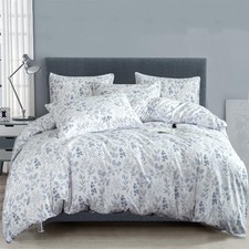 Duvet Cover Twin Flowers Brushed Microfiber 3 Twin 68" x 90" Blue Floral-04