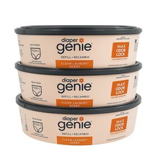 Diaper Genie Refill 3-Pack Round System Bags Clean Laundry Scent   New Sealed