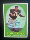 New ListingLou "The Toe" Groza Autographed 1958 Topps Football Card #52 Browns HOF