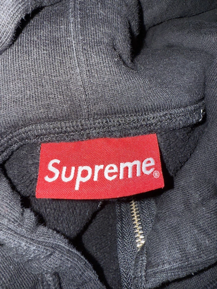 SS19 Supreme Split Antiguo Inglés Rayas Cremallera Sudadera con Capucha Talla Grande Sudadera con Capucha Foto 4 de 4