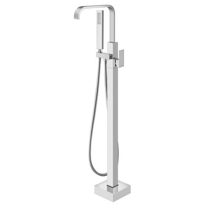 Freestanding Tub Faucet   Brass Floor-Mount Tub Filler with Handheld Shower