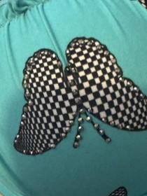 Victoria's Secret Turquoise mix match Butterfly Checkered Bikini Set M 80% Nylon
