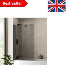 Luxurious Matte Black Shower Screen 800mm - 6mm Safety Glass with 180° Pivot