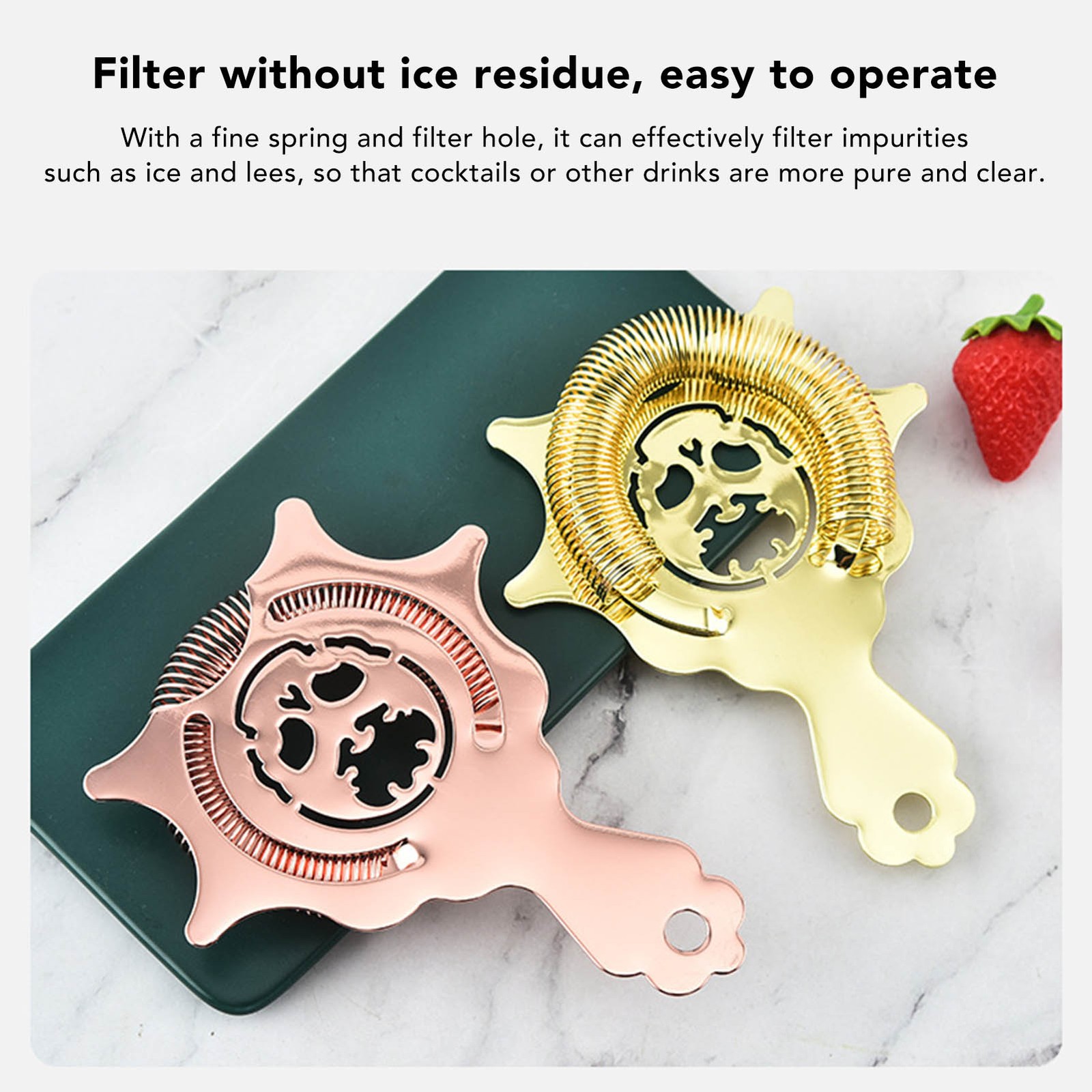 Professional Stainless Steel Bar Drink Strainer Efficient Filtration For Bartend