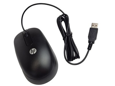 HP 672652-001 USB Wired Optical Mouse 1000 DPI Black New