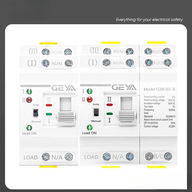 Rail 2P 4P ATS Dual Power Automatic Transfer Switch Electrical Selector Switches