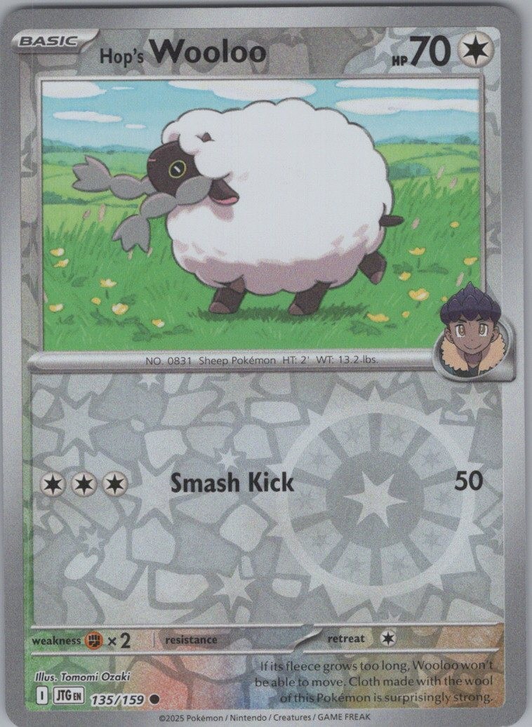Hop's Wooloo 135/159 NM Reverse Foil - Common SV09: Journey Together