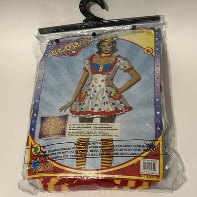 Halloween Costume Rasta Imposta Clown Size 4-10 Female Clown 