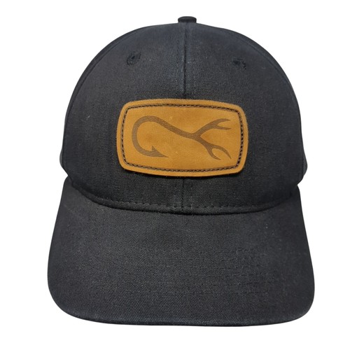 Hook Leather Patch Snapback Hat Black One Size Arcadian Outfitters