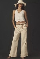 Anthropologie Pilcro Paint Splatter Chino Pants Wide Leg Size 27 Petite New F25