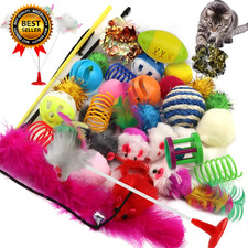 Cat Toys Kitten Toys Assortments, 32 Packs Cat Toys Variety Pack for Kitty