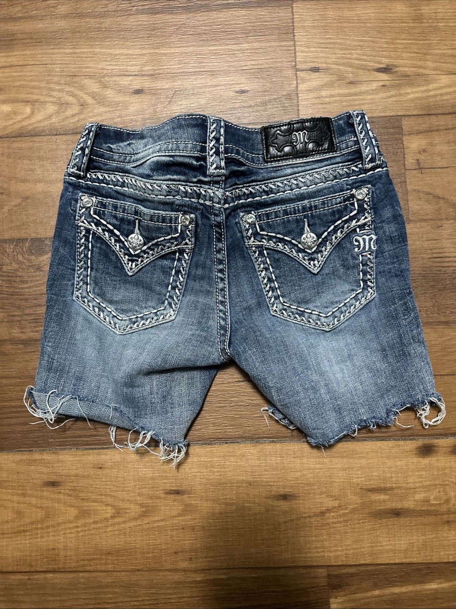 Miss Me デニムショートパンツ 29 y2k Vintage Y2K Miss Me Mid-Rise Bermuda Women's Cut Off Denim Shorts