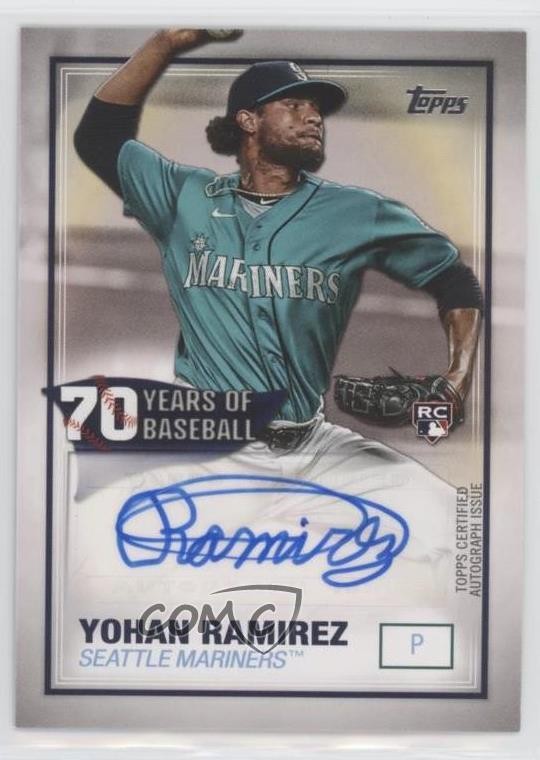 2021 Topps 70 Years of Baseball Yohan Ramirez #70YA-YR Rookie Auto RC 6o3