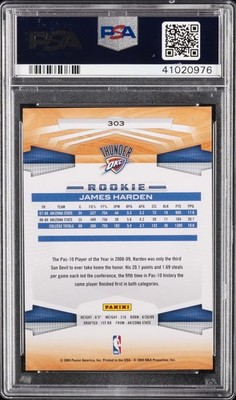 2009 PANINI #303 JAMES HARDEN ROOKIE RC PSA 10 | eBay