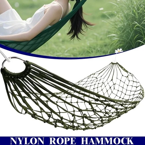 Rope Hammock in Navy Green Nylon, photo 2