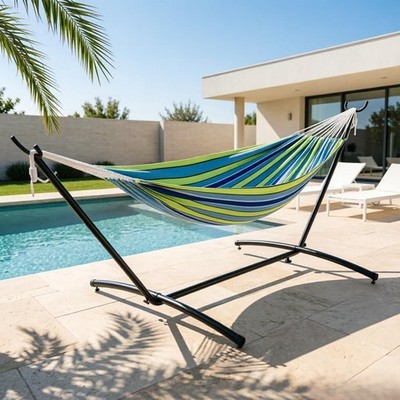 Tragbare Hängematte mit Gestell bis 200kg Hängemattengestell für Garten Balkon