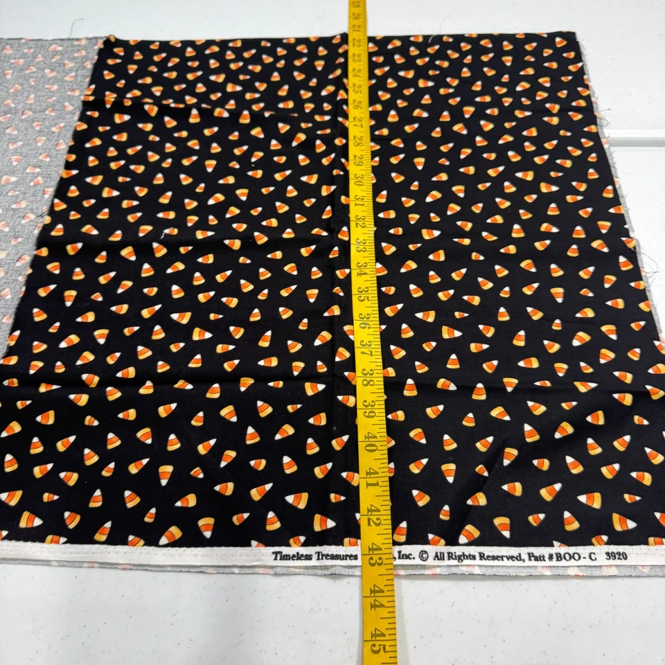 timeless treasures quilting fabric cotton black candy corn 3920 20x43 - Image 4 of 4