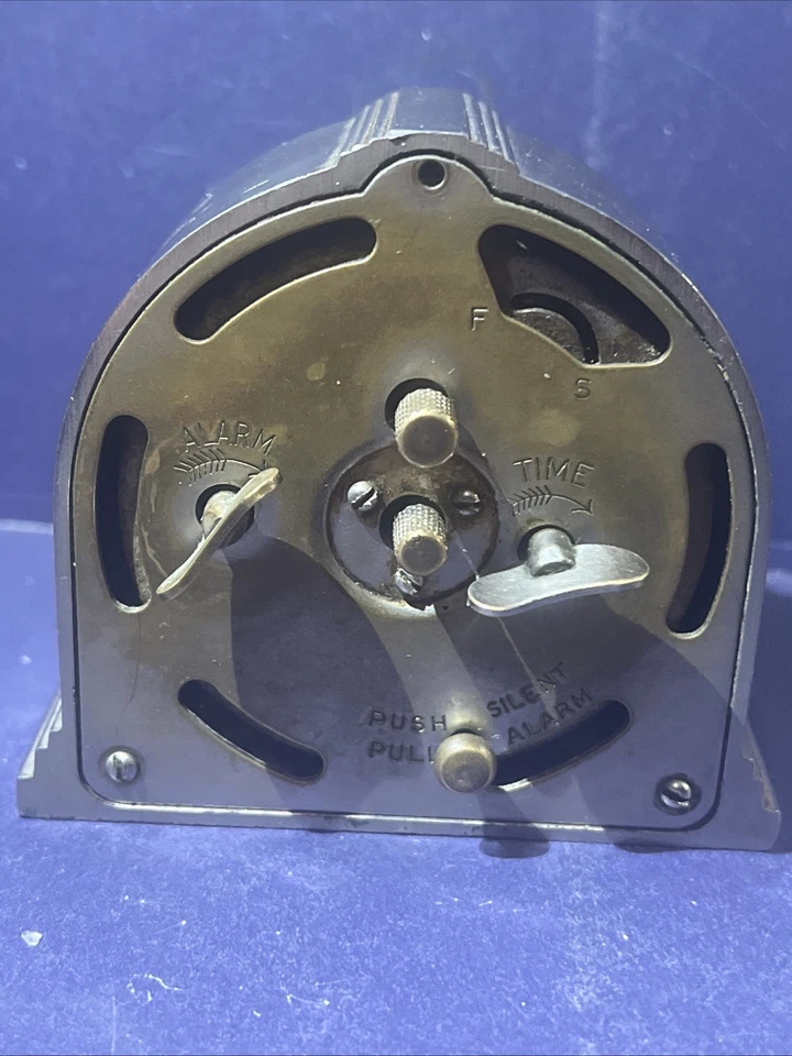 Reloj despertador vintage Westclox Dura modelo 61-D Art Deco años 30 funciona - ¡La alarma no lo hace! " Foto 2 de 4