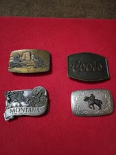 Vintage Belt Buckles Lot Of 4 1970s To 1980s