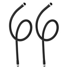 2 Pcs Black 23.6" Gooseneck Hose M10 Fine Thread