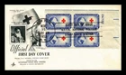 DR JIM STAMPS US COVER INTERNATIONAL RED CROSS FDC SCOTT 1016 PLATE BLOCK