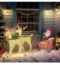 3-Piece Lighted Christmas Reindeer Family Set 180cm Outdoor 150 LED Warm White