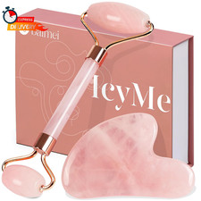 Icyme Jade Roller  Gua Sha, Face Roller Redness Reducing Skin Care Tools, Self