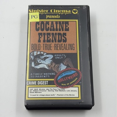 Sinister Cinema Presents The Cocaine Fiends VHS Hollyweird Seal Of Approval