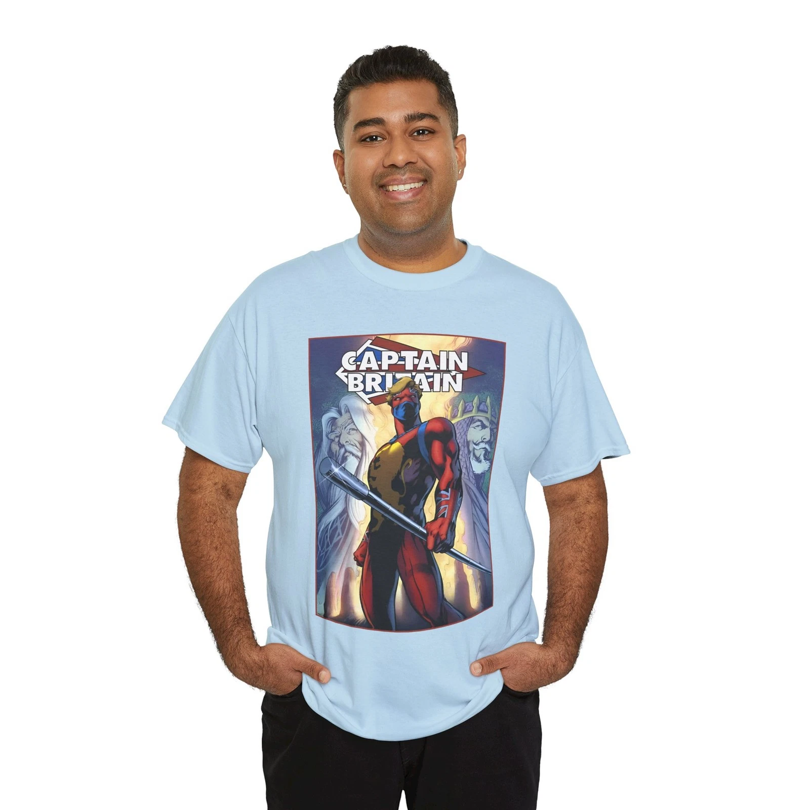 Captain Britain T-Shirt - Alan Davis Art - Excalibur Leader - Marvel Comics