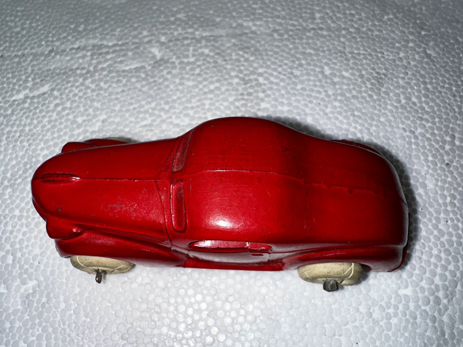 Antique Original Toy Sedan Car White Rubbber Tires Slush Cast Metal Barclay USA